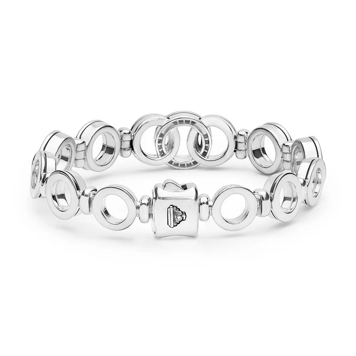 Silver Interlocking Diamond Link Bracelet