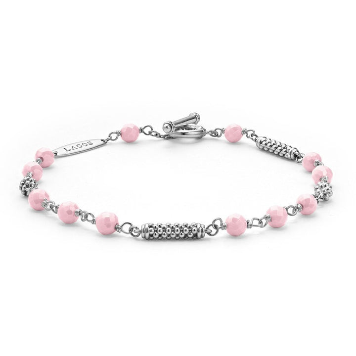 Pink Ceramic Beaded Bracelet