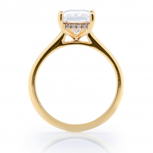 Radiant Hidden Halo Engagement Ring