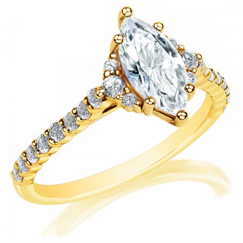 Side Halo Engagement Ring