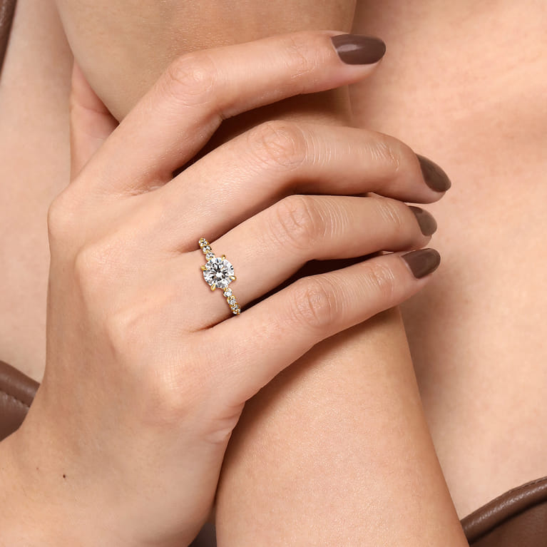 Round Diamond Hidden Halo Engagement Ring