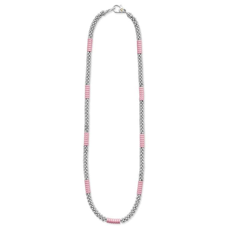 Silver Station Ceramic Beaded Necklace | 5mm