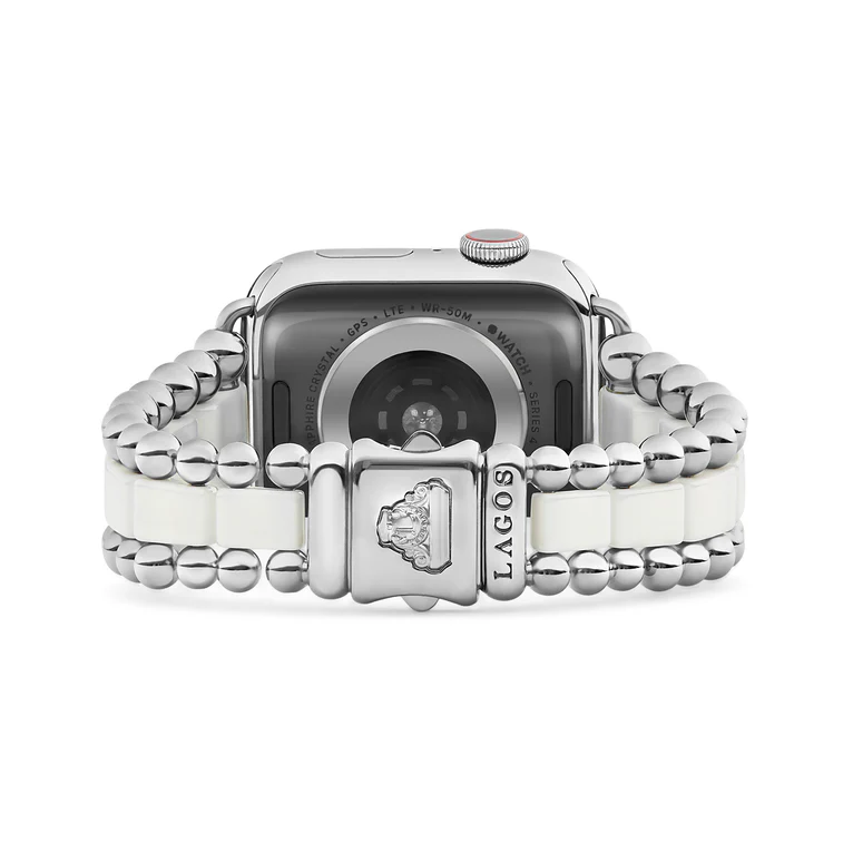 White Ceramic and Stainless Steel Watch Bracelet-38-45mm