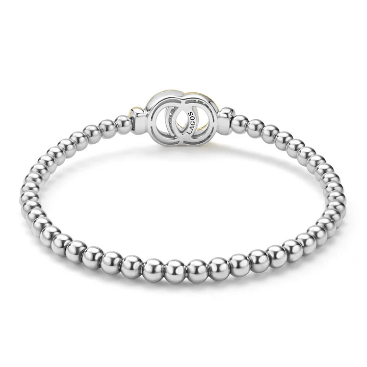 Two-Tone Interlocking Diamond Stretch Bracelet
