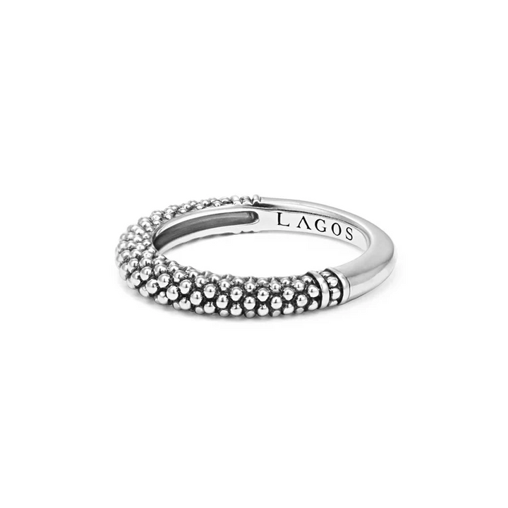 Silver Caviar Stacking Ring