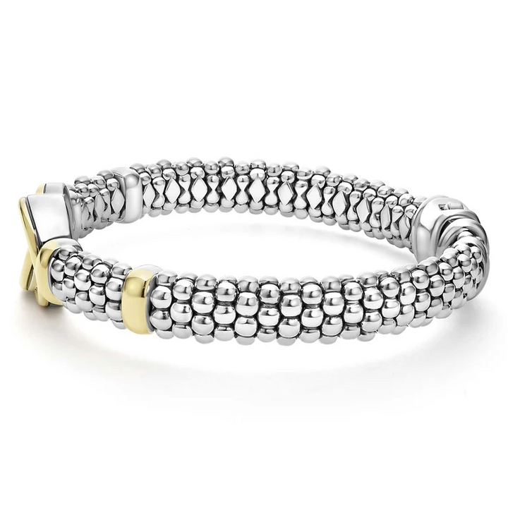 Two-Tone Interlocking Caviar Bracelet