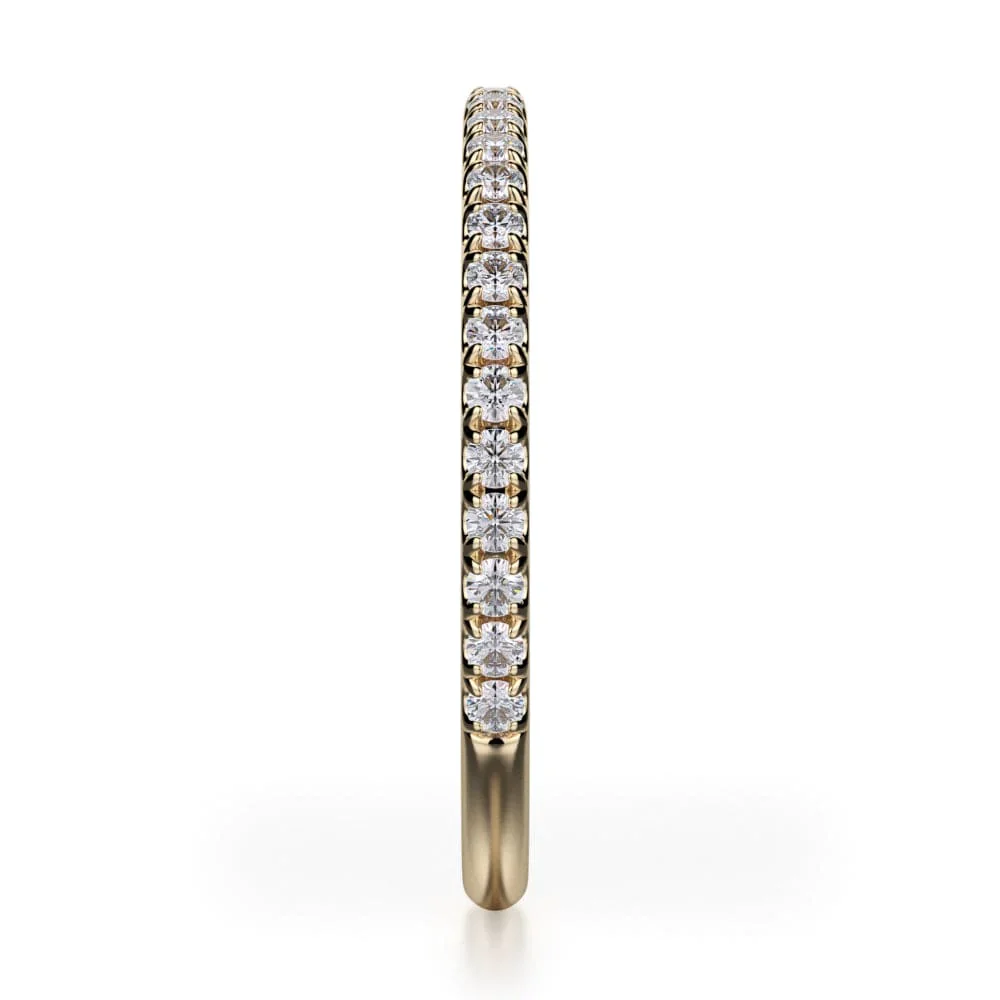 18k Yellow Gold Round Diamond Wedding Band