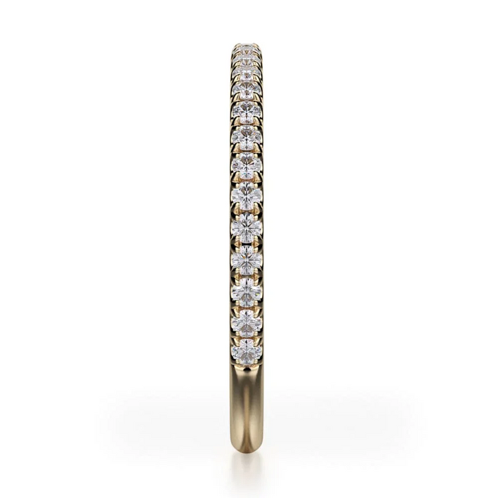 18k Yellow Gold Round Diamond Wedding Band