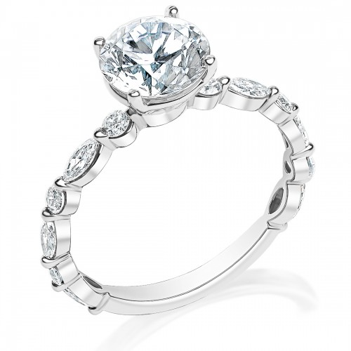 Marquise Band Engagement Ring