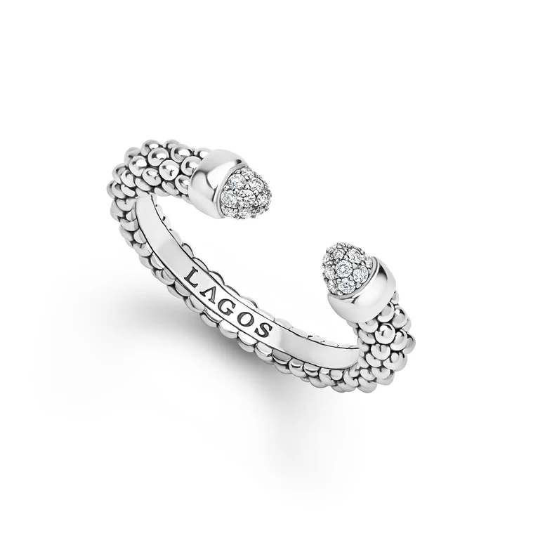 Sterling Silver Diamond Mini Versa Stacking Ring