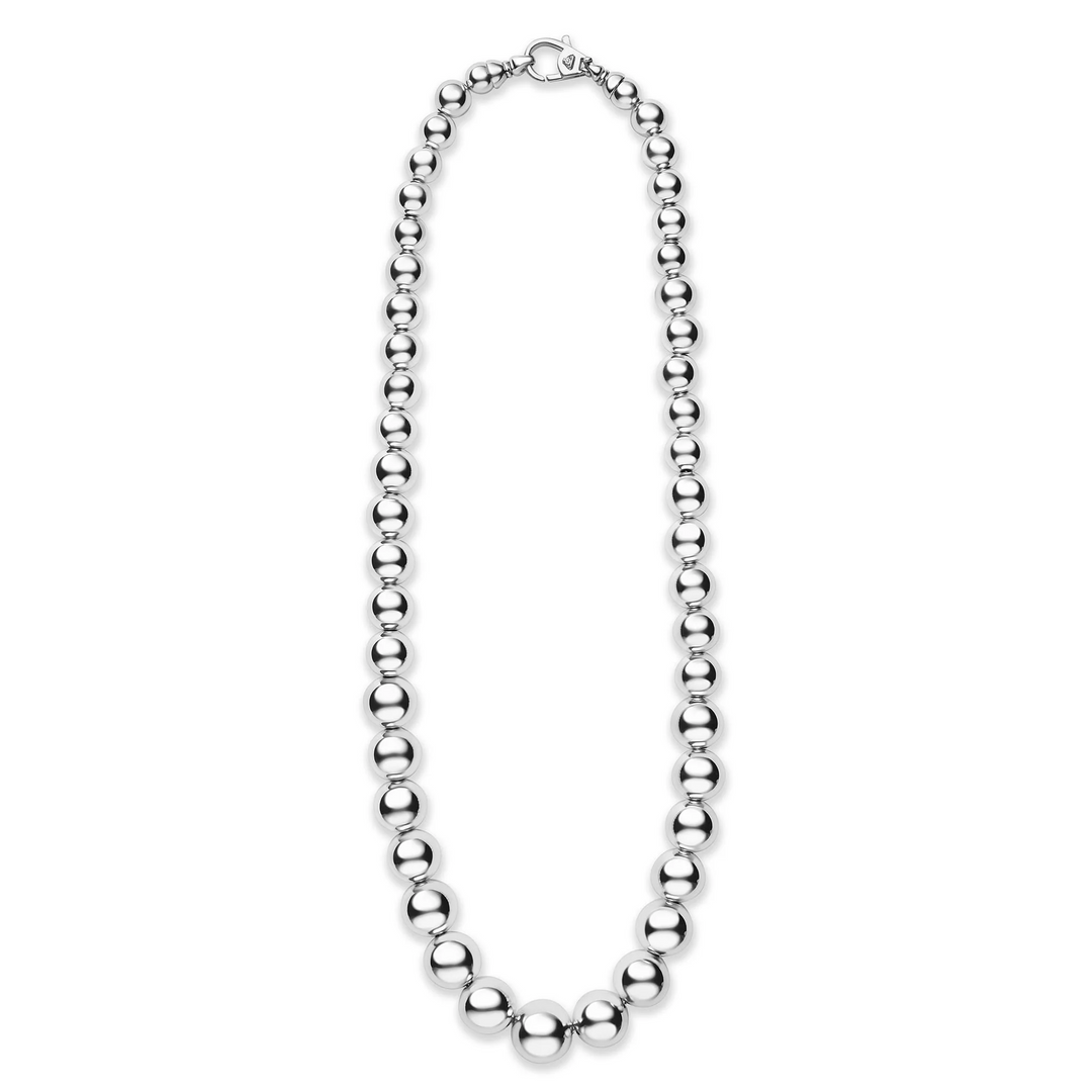 Silver Graduated Bead Necklace