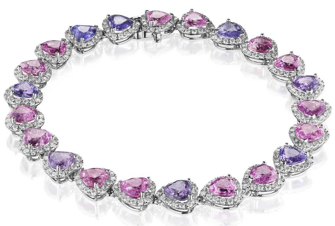 Halo Heart Sapphire Bracelet