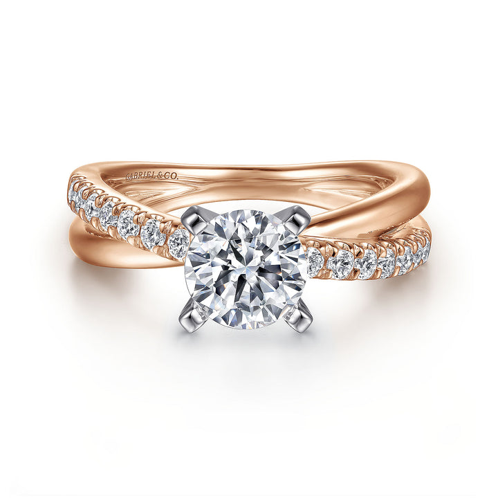 Diamond Criss Cross Engagement Ring