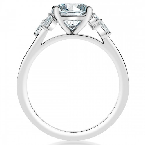 Asymmetrical Fancy Cluster Engagement Ring