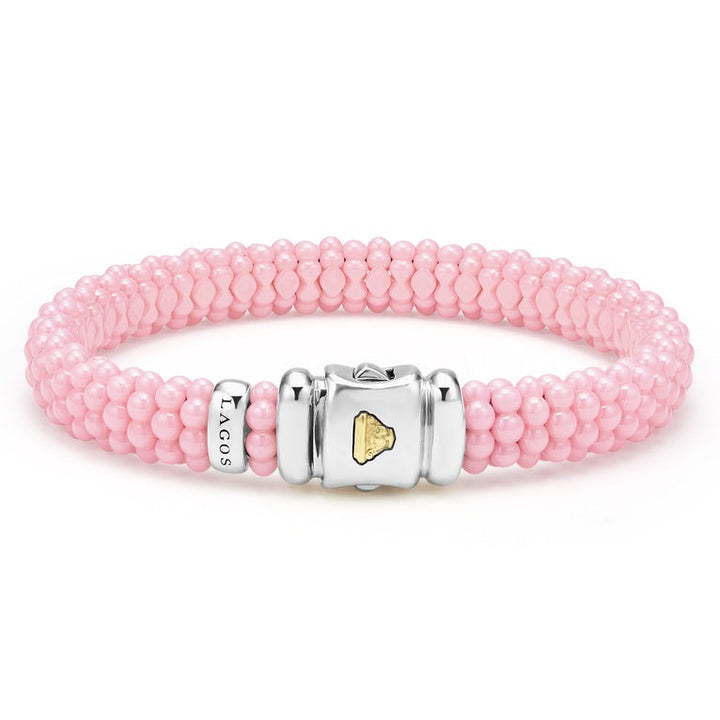 Pink Ceramic Beaded Bracelet | 9mm