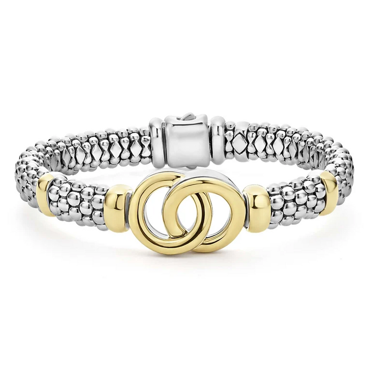 Two-Tone Interlocking Caviar Bracelet