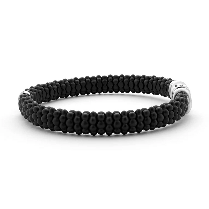 Single Station Matte Black Ceramic Diamond Bracelet