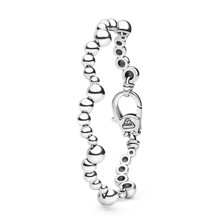 Sterling Silver Beaded Scalloped Bracelet
