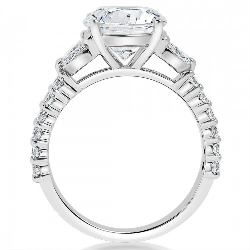 Marquise Side Stone with Double Band Engagement Ring