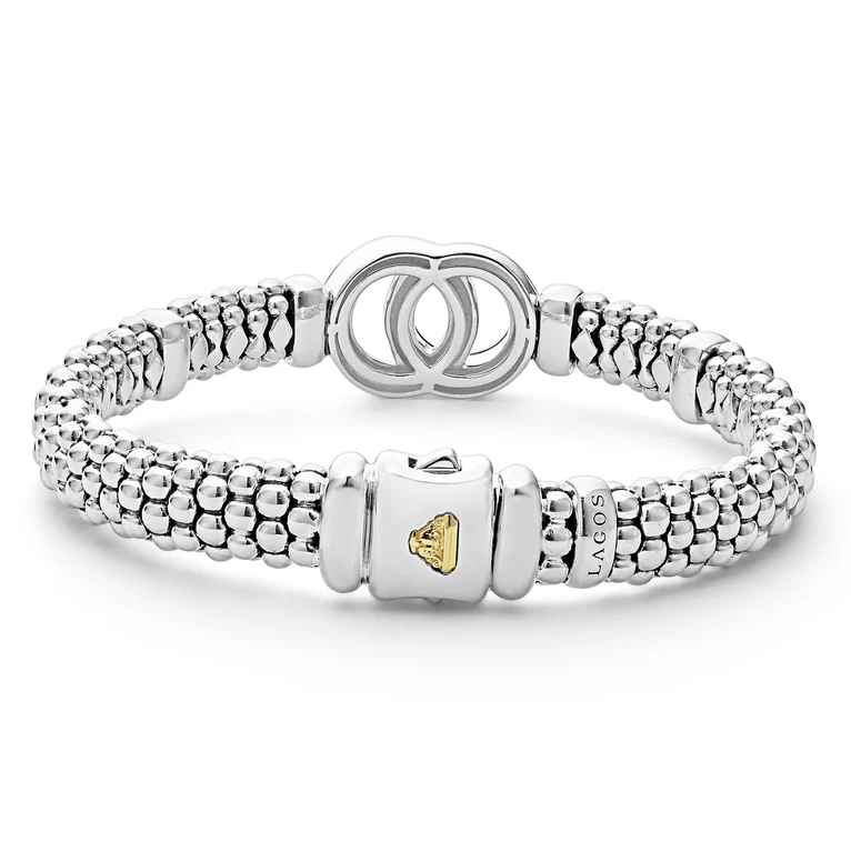 Two-Tone Interlocking Caviar Bracelet