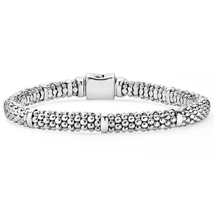 Sterling Silver Caviar Bracelet | 6mm
