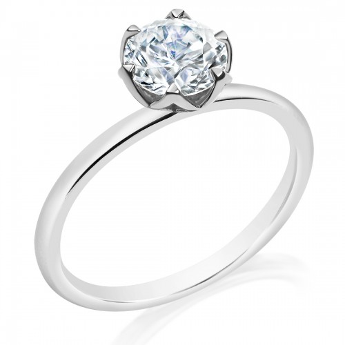 Solitaire Tulip Head Engagement Ring