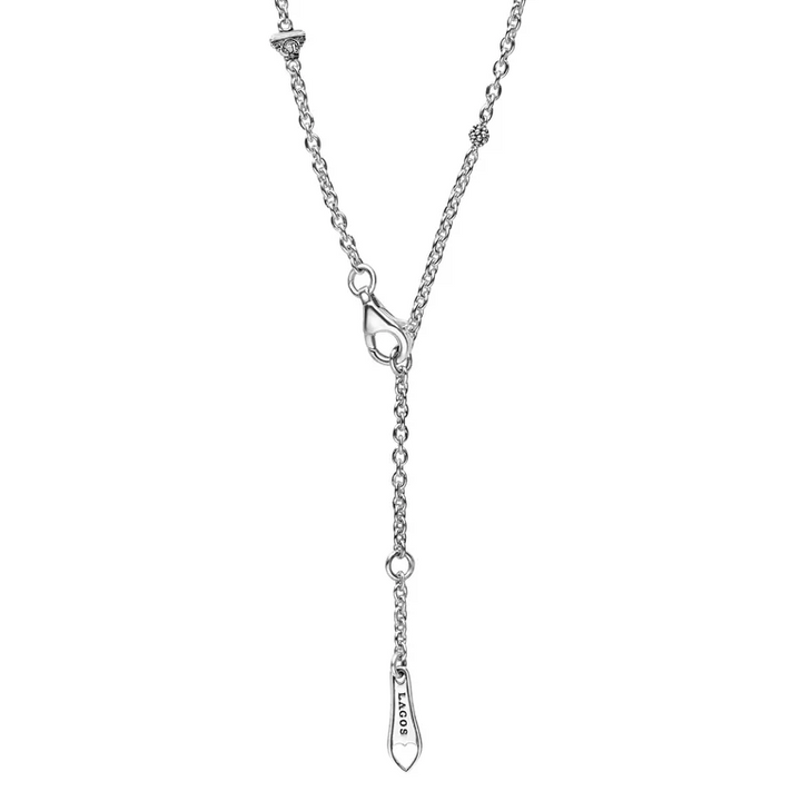 Silver Beaded Station Necklace