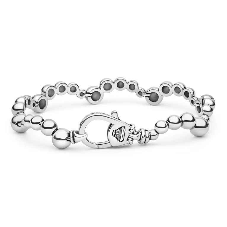 Sterling Silver Beaded Scalloped Bracelet