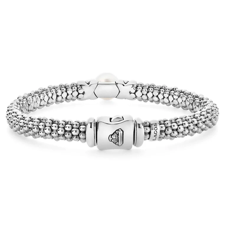 Sterling Silver X Pearl Caviar Bracelet