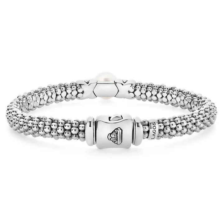 Sterling Silver X Pearl Caviar Bracelet