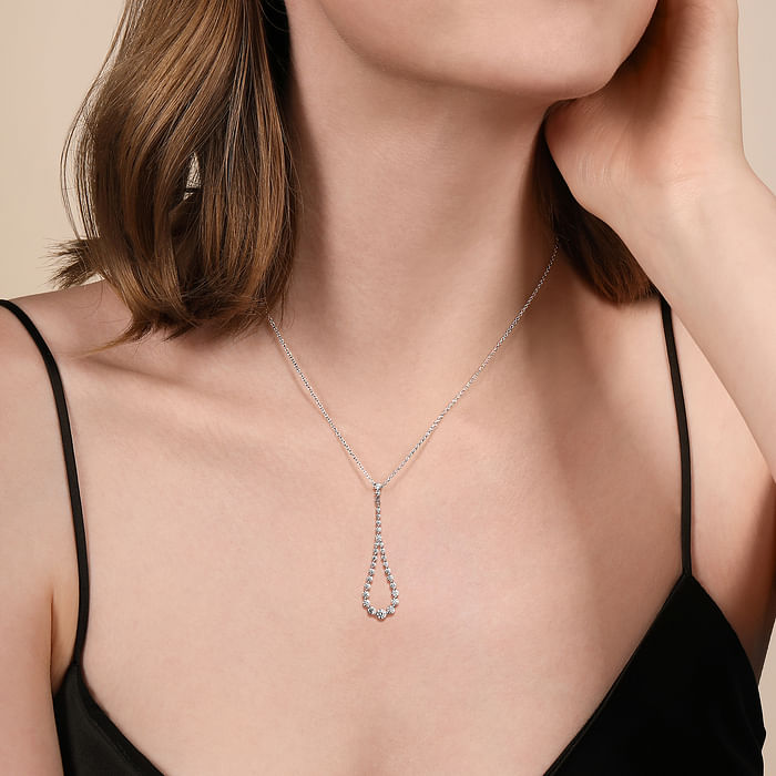 Diamond Pendant Drop Necklace