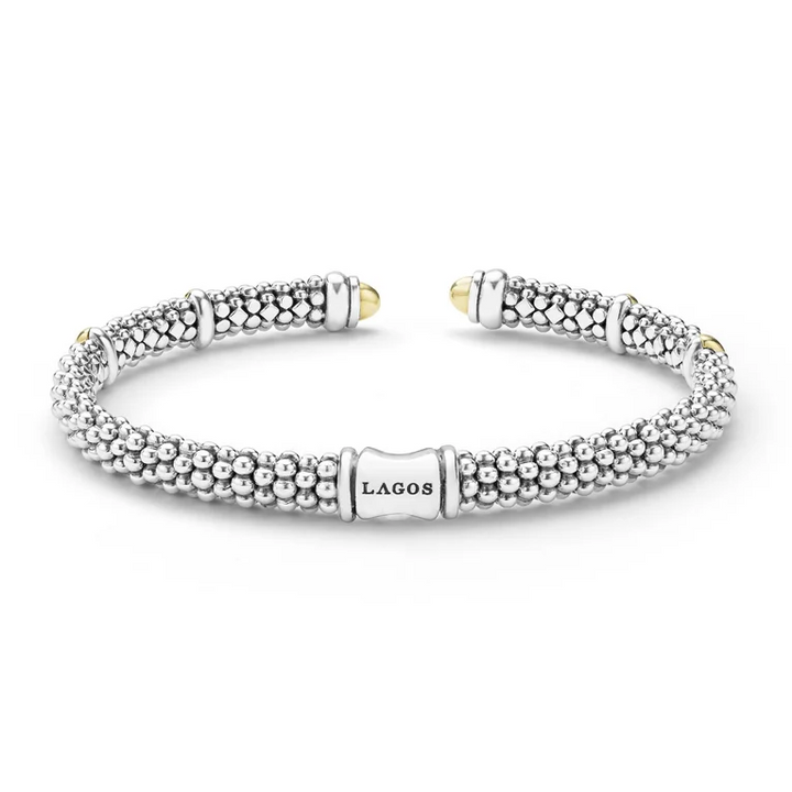 Two-Tone Caviar Versa Torque Bracelet | 5mm