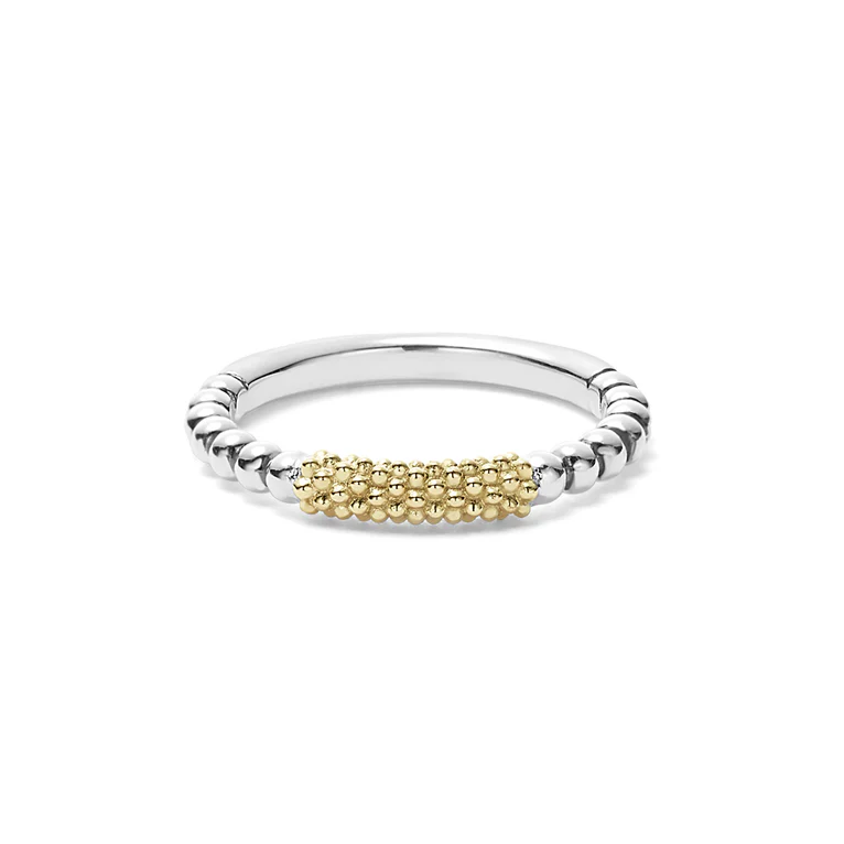 Two-Tone Caviar Stacking Ring