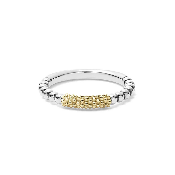Two-Tone Caviar Stacking Ring