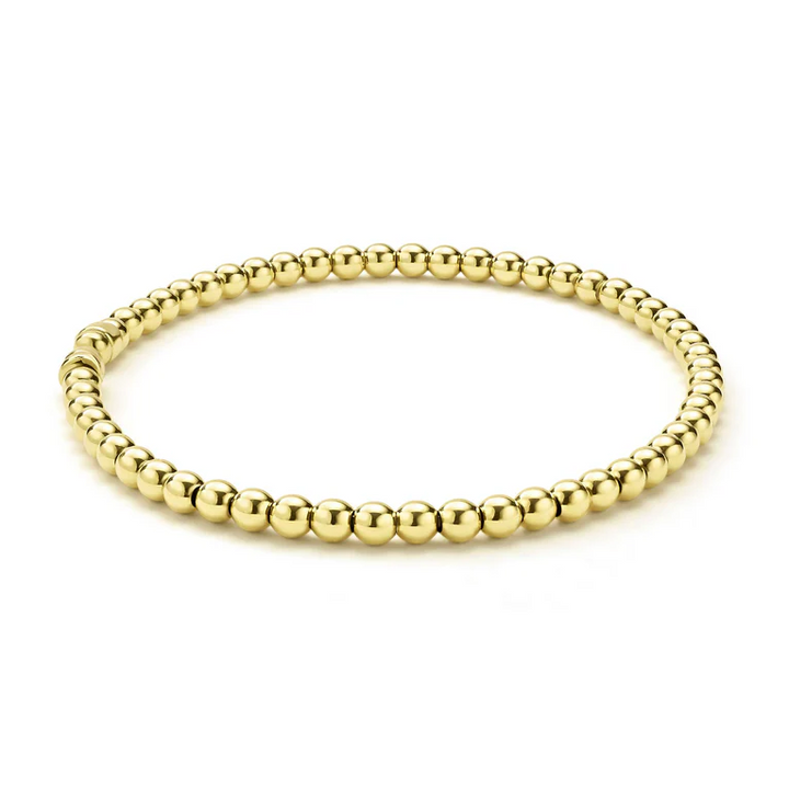 18K Gold Caviar Beaded Cuff Bracelet