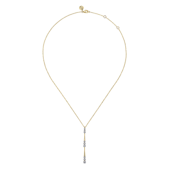 Graduated Diamond Station Drop Necklace