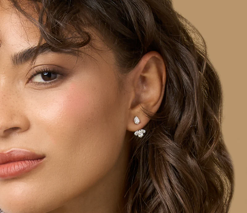 Diamond Stud Triple Pear Enhancers