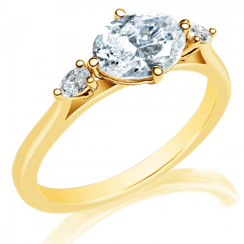 Oval Three Stone Engagement Ring