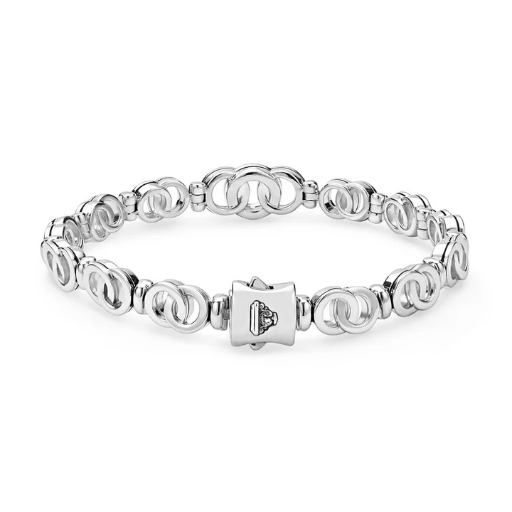 Silver Petite Interlocking Diamond Link Bracelet
