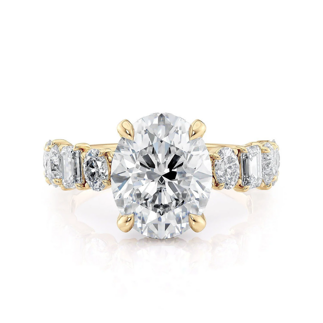 18k Yellow Gold Oval Diamond Engagment Ring