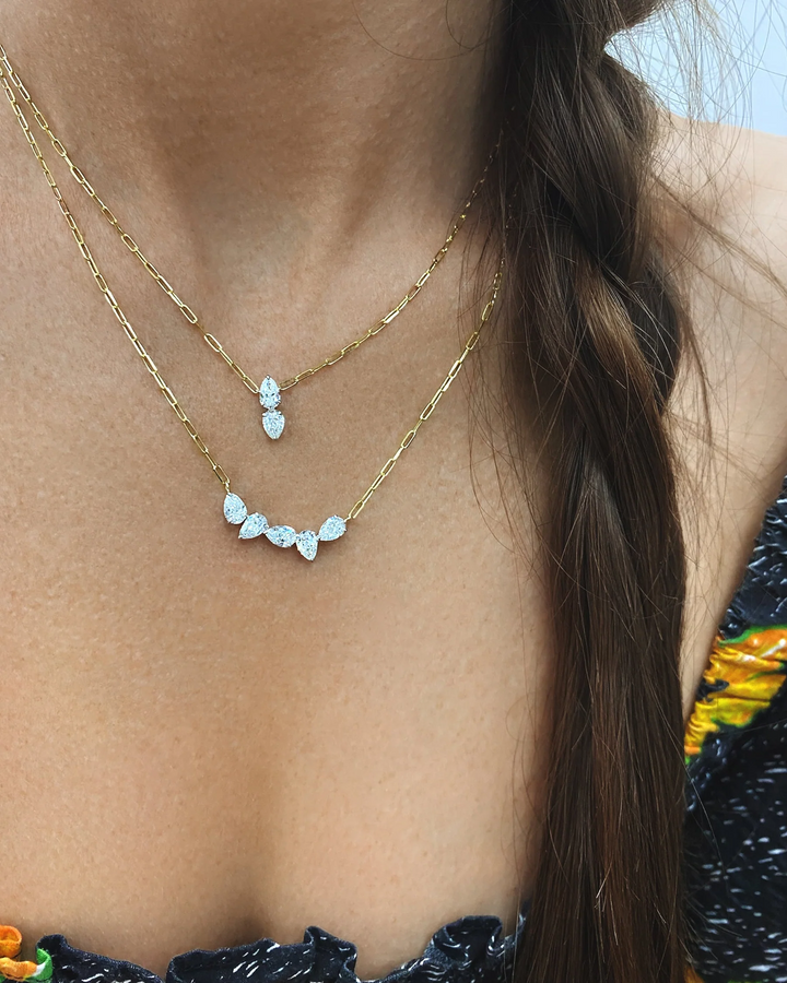 Five Pear Diamond Necklace
