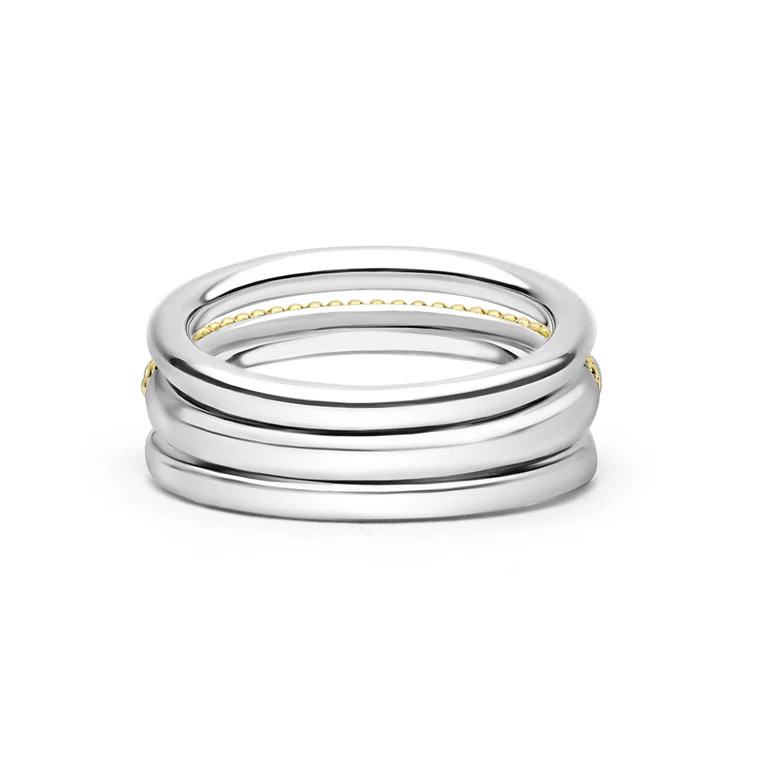 Two-Tone Three Row Diamond Ring
