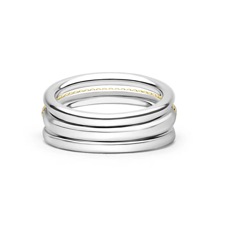 Two-Tone Three Row Diamond Ring