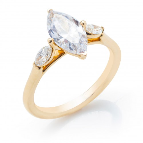 Marquise Three Stone Engagement Ring