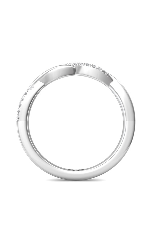 14k White Gold Twisted Diamond Wedding Band