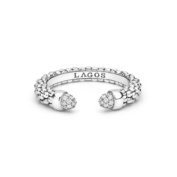 Sterling Silver Diamond Mini Versa Stacking Ring