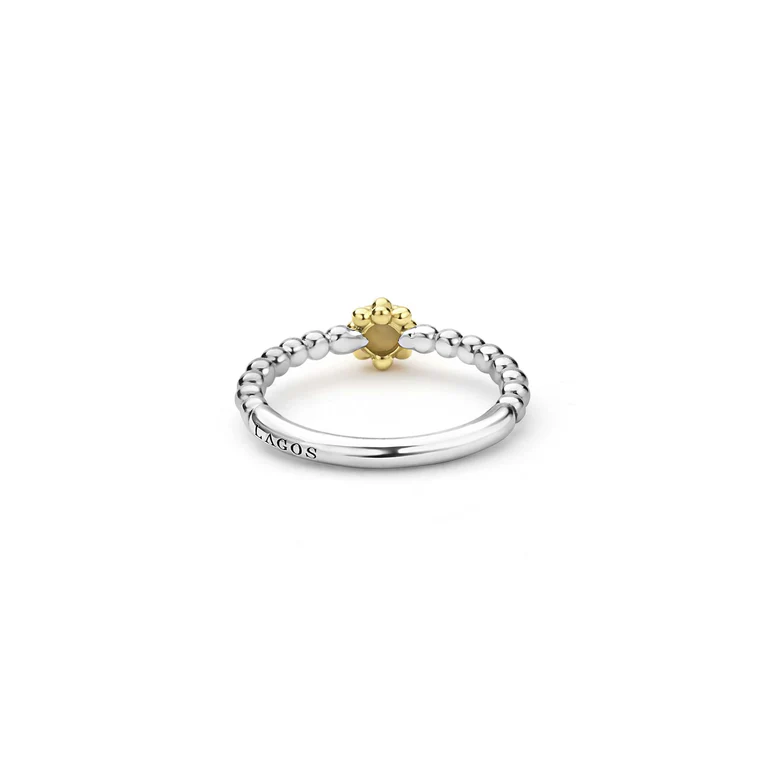 Two-Tone Caviar Stacking Ring