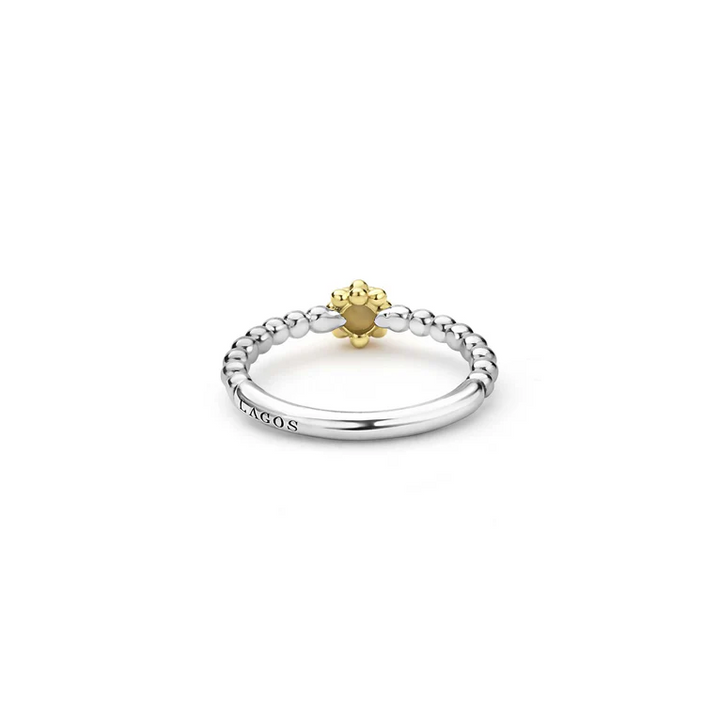 Two-Tone Caviar Stacking Ring
