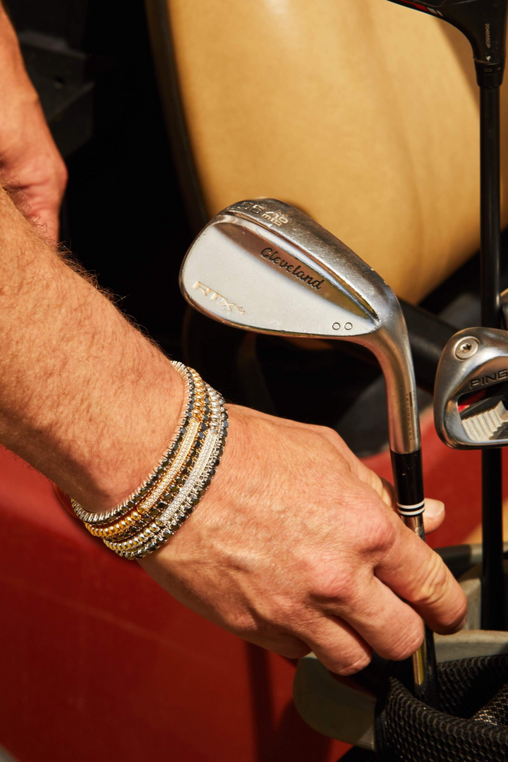 Men’s 18K Yellow Gold Diamond Stretch Bracelet