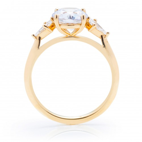 Kite Diamond Three Stone Engagement Ring